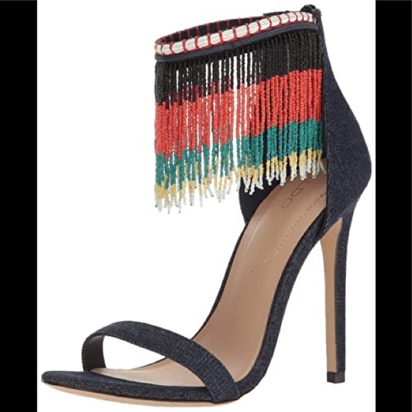 Aldo denim beaded heels - Picture 8 of 12
